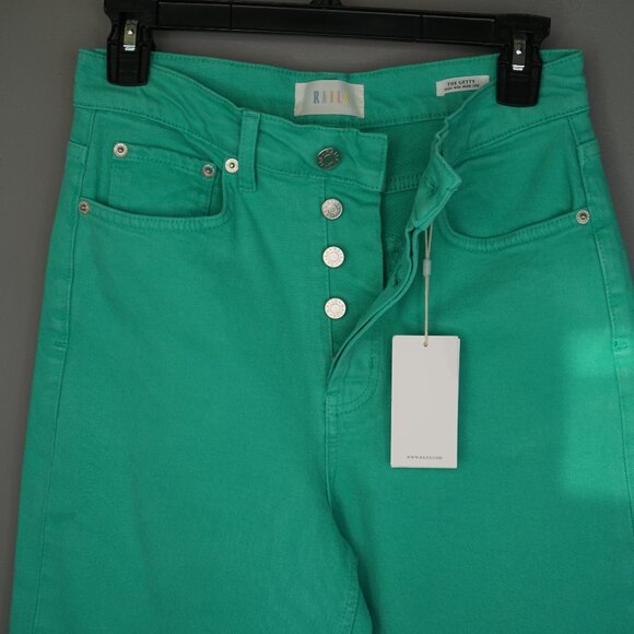 Rails The Getty High Rise Wide Leg Jeans in Emerald Green Size 27 NWT - Picture 14 of 16